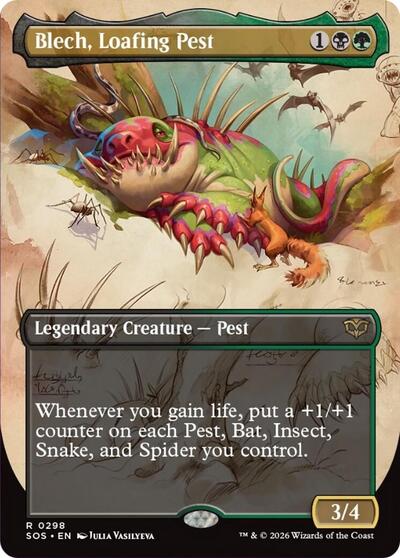 Blech, Loafing Pest (Borderless) (Secrets of Strixhaven) Near Mint Foil