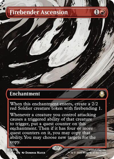 Firebender Ascension (Borderless) (Avatar: The Last Airbender) Light Play Foil