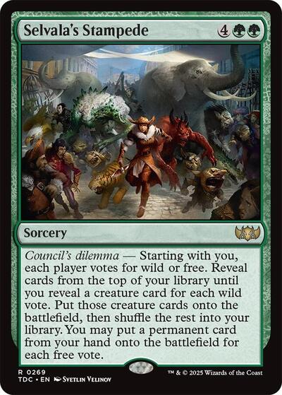 Selvala's Stampede (Commander: Tarkir: Dragonstorm) Light Play