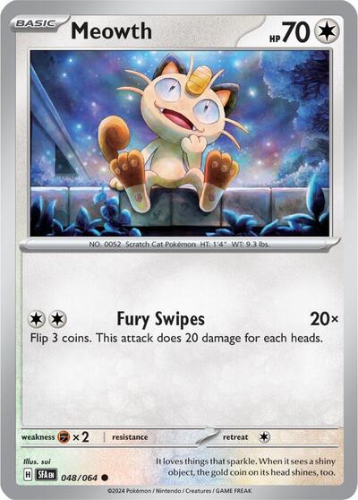 Meowth (SV: Shrouded Fable) Light Play Reverse Holofoil