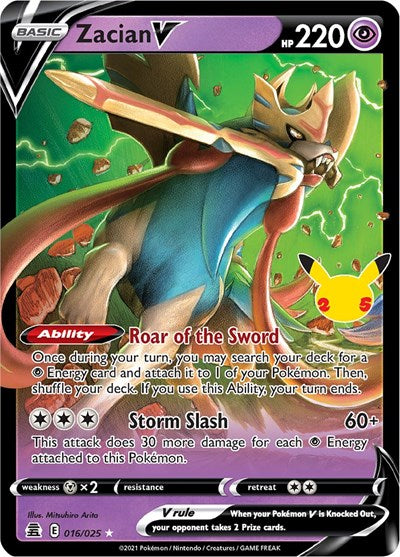 Zacian V (Celebrations) Light Play Holofoil