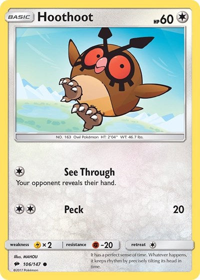 Hoothoot (SM - Burning Shadows) Heavy Play