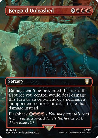 Isengard Unleashed (Borderless) (Commander: The Lord of the Rings: Tales of Middle-earth) Light Play Foil