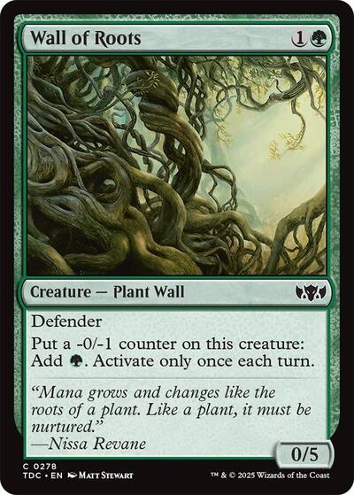 Wall of Roots (Commander: Tarkir: Dragonstorm) Light Play