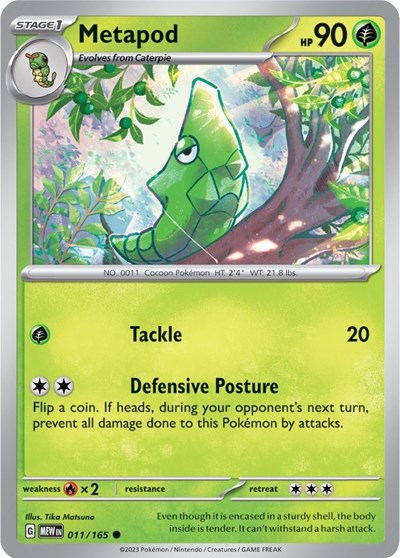 Metapod (Scarlet and Violet: 151) Light Play Reverse Holofoil