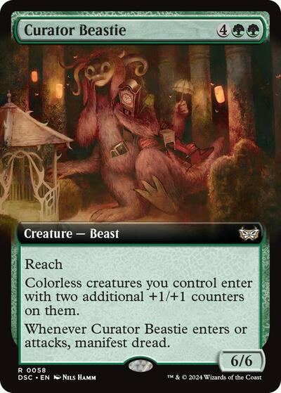 Curator Beastie (Extended Art) (Commander: Duskmourn: House of Horror) Light Play