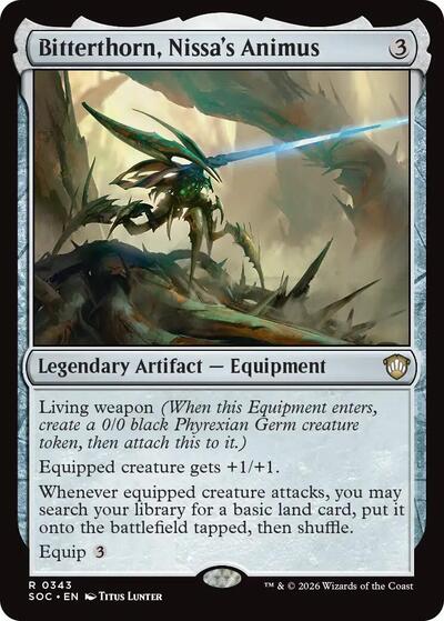 Bitterthorn, Nissa's Animus (Commander: Secrets of Strixhaven) Light Play