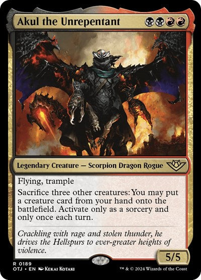 Akul the Unrepentant (Outlaws of Thunder Junction) Light Play Foil