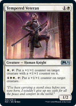 Tempered Veteran (Magic 2021 Core Set) Light Play