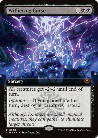 Withering Curse (Extended Art) (Secrets of Strixhaven) Light Play