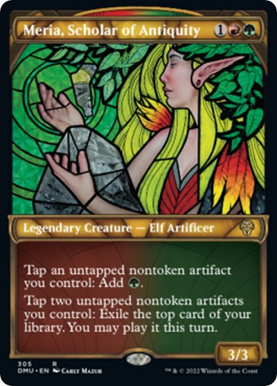 Meria, Scholar of Antiquity (Showcase) (Dominaria United) Light Play Foil