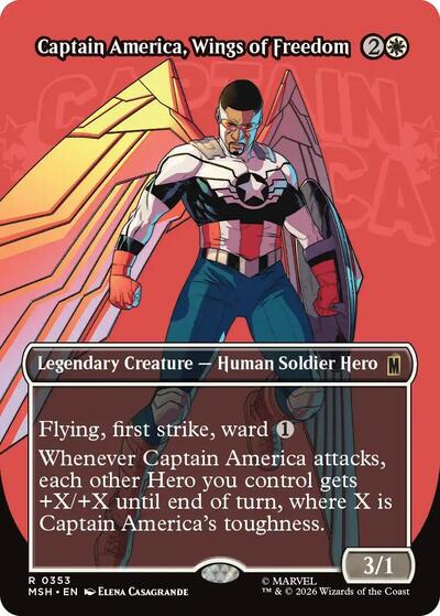 Captain America, Wings of Freedom (Borderless) (Marvel Super Heroes) Light Play