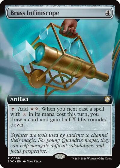 Brass Infiniscope (Extended Art) (Commander: Secrets of Strixhaven) Light Play