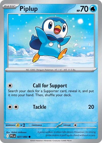 Piplup - 027 (ME02: Phantasmal Flames) Light Play