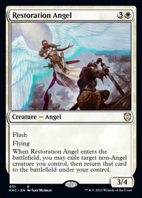 Restoration Angel (Commander 2021 Kaldheim) Light Play