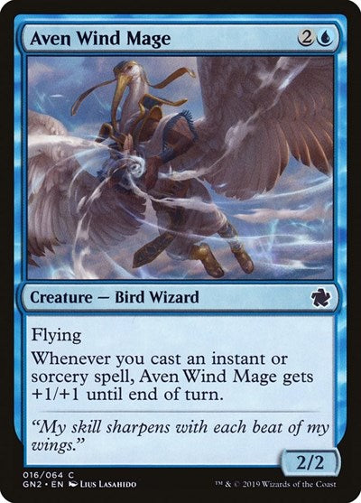 Aven Wind Mage (Magic Game Night 2019) Light Play