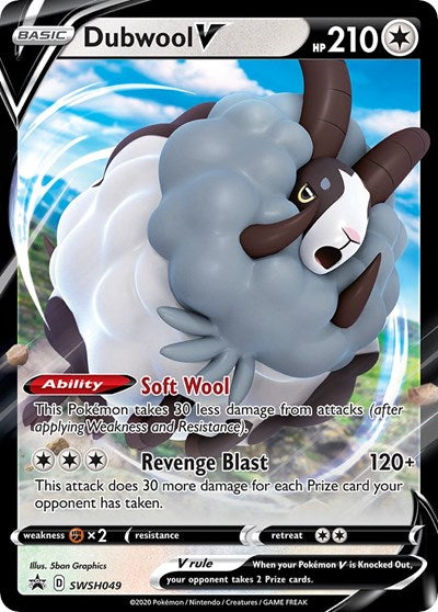 Dubwool V - SWSH049 (SWSH: Sword & Shield Promo Cards) Light Play Holofoil