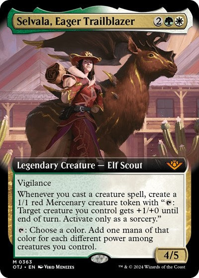 Selvala, Eager Trailblazer (Extended Art) (Outlaws of Thunder Junction) Light Play Foil