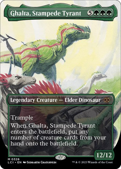 Ghalta, Stampede Tyrant (Borderless) (The Lost Caverns of Ixalan) Light Play