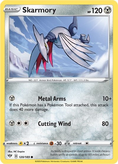 Skarmory (SWSH03: Darkness Ablaze) Light Play Reverse Holofoil