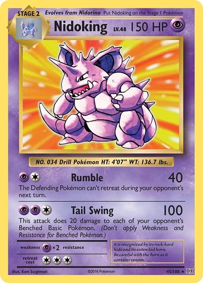 Nidoking (XY - Evolutions) Damaged / Poor Reverse Holofoil