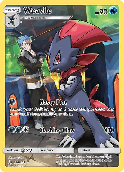 Weavile (Secret) (SM - Cosmic Eclipse) Light Play Holofoil