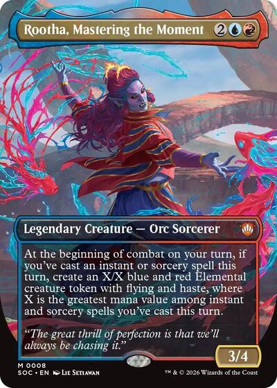 Rootha, Mastering the Moment (Borderless) (Commander: Secrets of Strixhaven) Light Play Foil