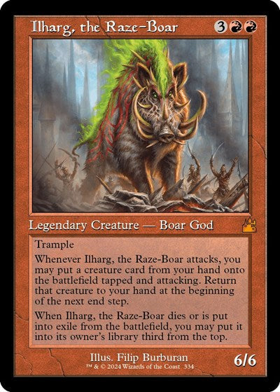 Ilharg, the Raze-Boar (Retro Frame) (Ravnica Remastered) Near Mint Foil