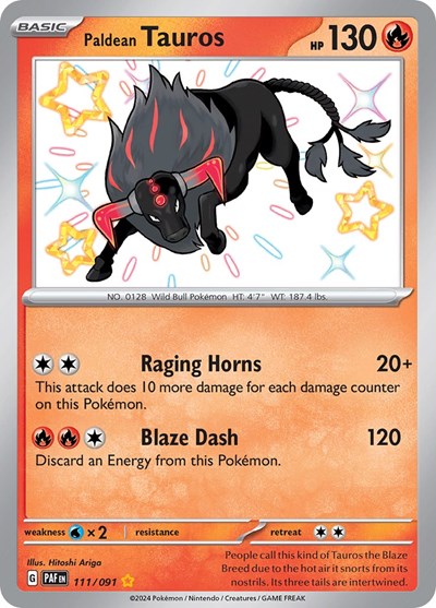 Paldean Tauros (SV: Paldean Fates) Light Play Holofoil