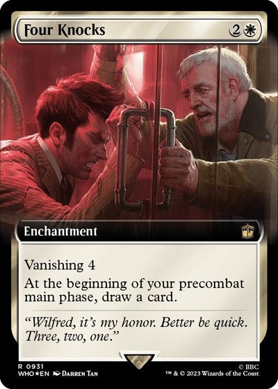 Four Knocks (Extended Art) (Surge Foil) (Universes Beyond: Doctor Who) Light Play Foil
