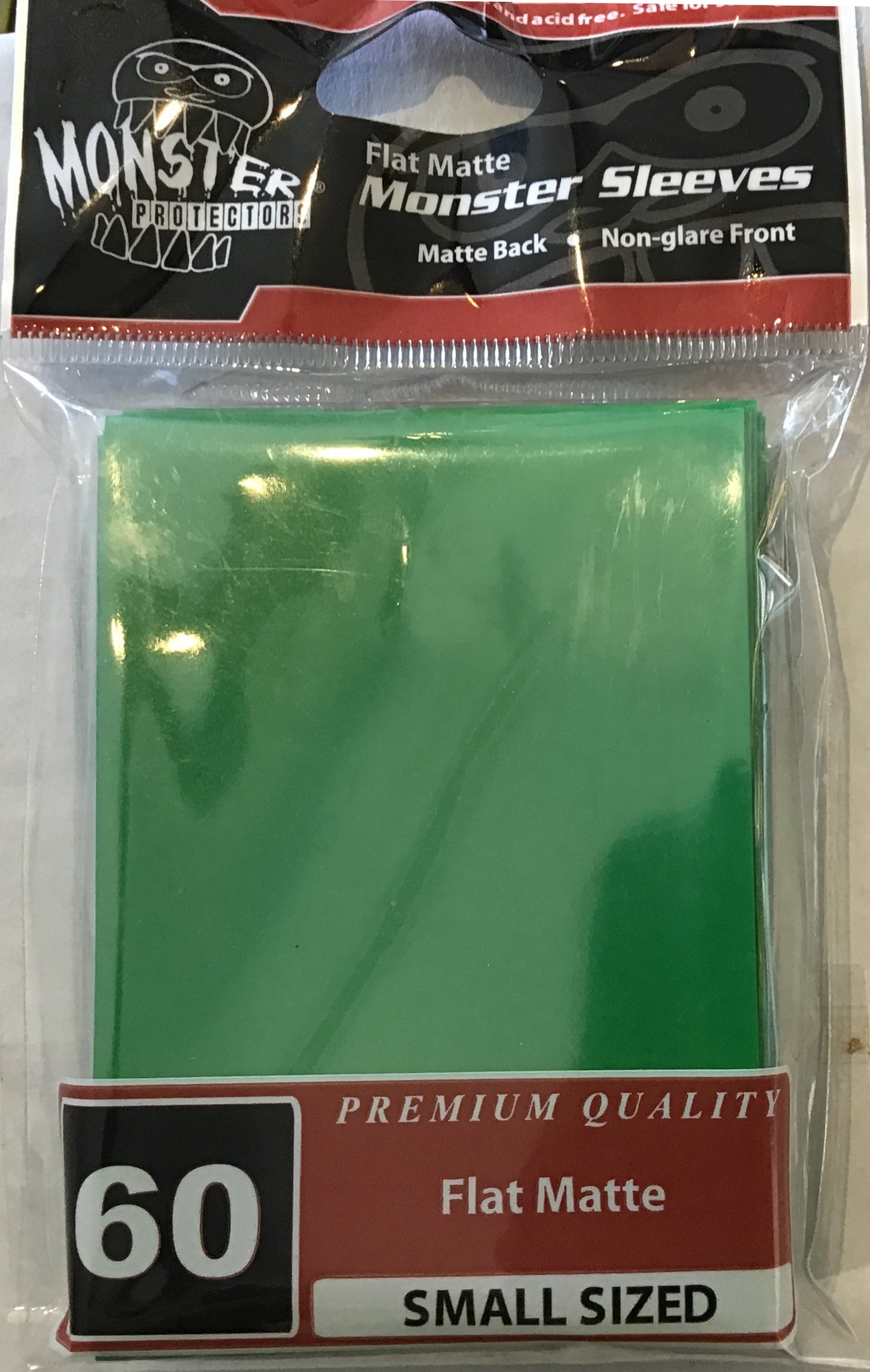 Monster Small Flat Matte Sleeves (60ct) - Green
