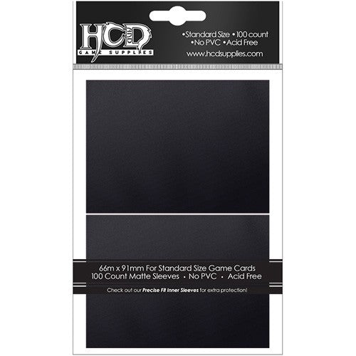 HCD Standard Matte Black Card Sleeves 100 ct