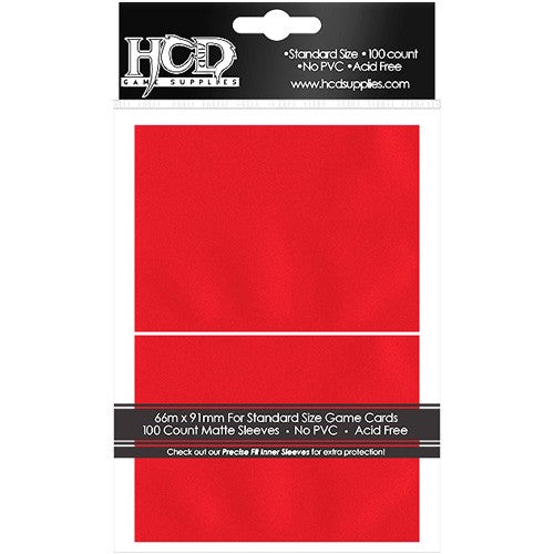 HCD Standard Matte Red Card Sleeves 100 ct