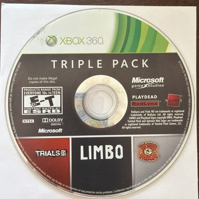 Trials HD, Limbo, and 'Splosion Man Triple Pack [Disc Only] (Xbox 360)
