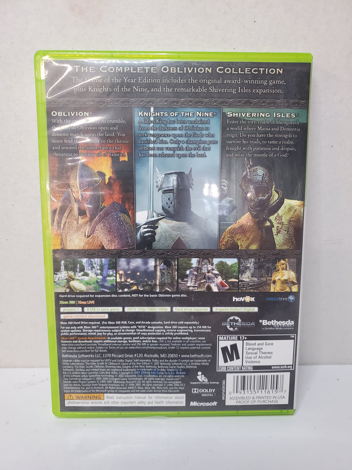 Elder Scrolls IV Oblivion [Game of the Year Platinum Hits] (Xbox 360)