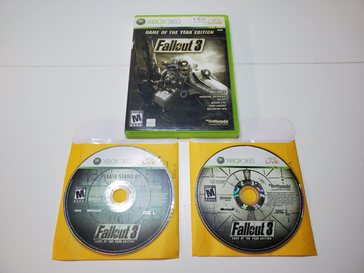 Fallout 3 *Game Of The Year Edition* (XBOX 360) (CASE MISSING MIDDLE DISC INSERT, NO MANUAL)