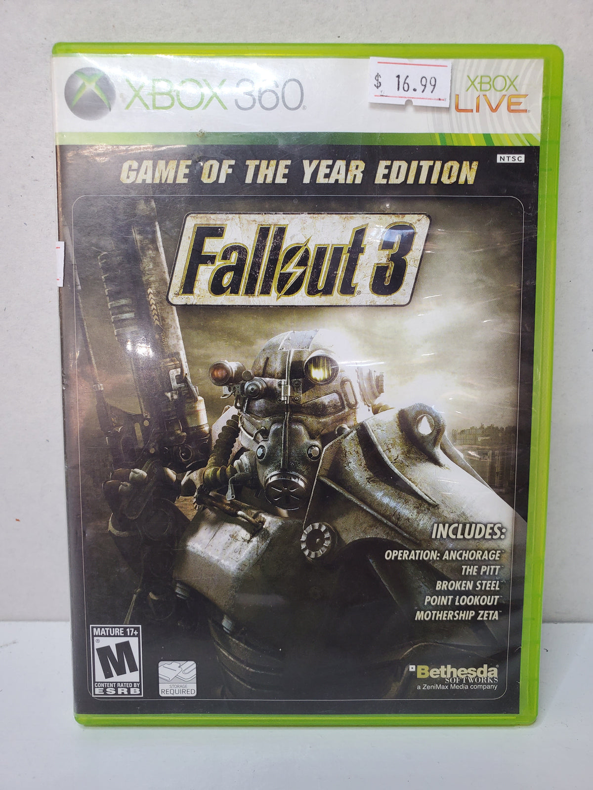 Fallout 3 *Game Of The Year Edition* (XBOX 360) (CASE MISSING MIDDLE DISC INSERT, NO MANUAL)