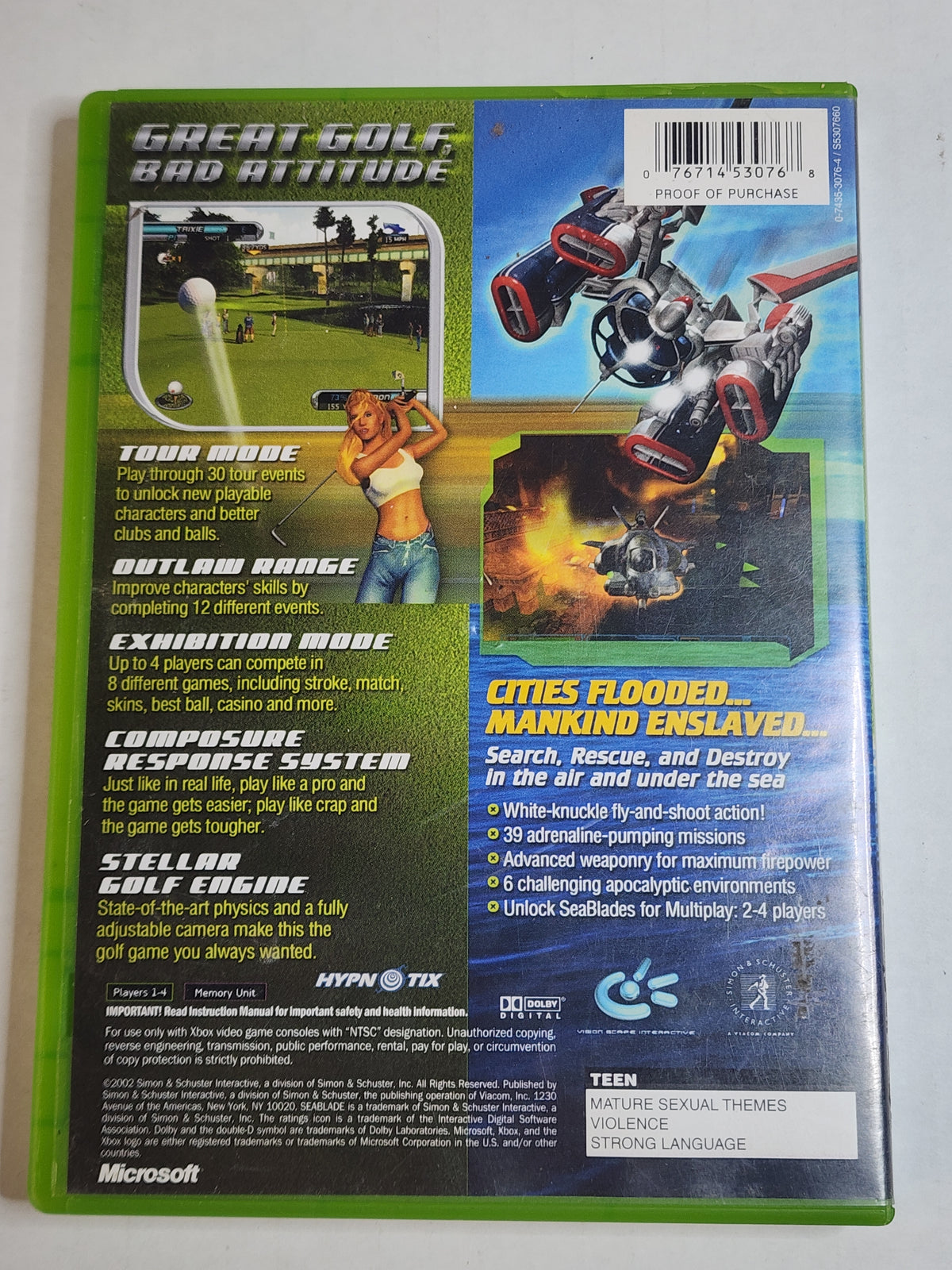 Outlaw Golf And Sea Blade (Xbox) (Complete In Box)