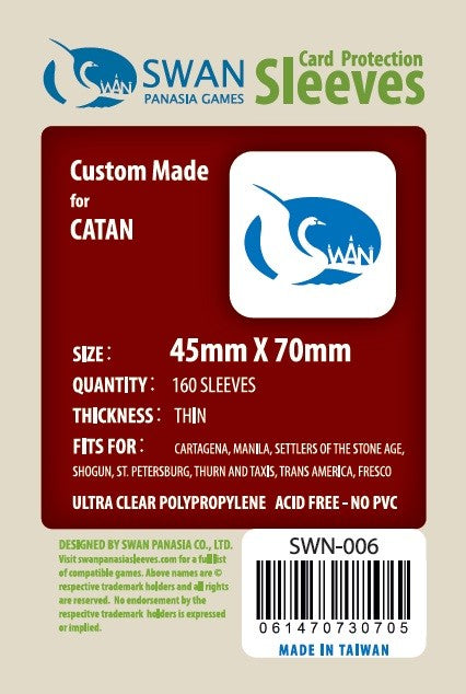 Swan Card Sleeves: 45x70 mm Mini Euro -160 count