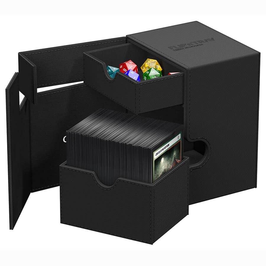 Flip 'n' Tray XenoSkin Monocolor - Black (Holds 133+) - Ultimate Guard Deck Boxes